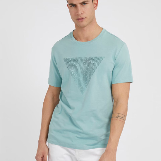 Guess Ανδρική κοντομάνικη μπλούζα Shiny Gel Triangle Tee